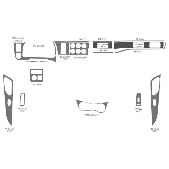 Peterbilt 579 Truck - Year 2022-2026 Interior Cabin Style Full Dash trim kit