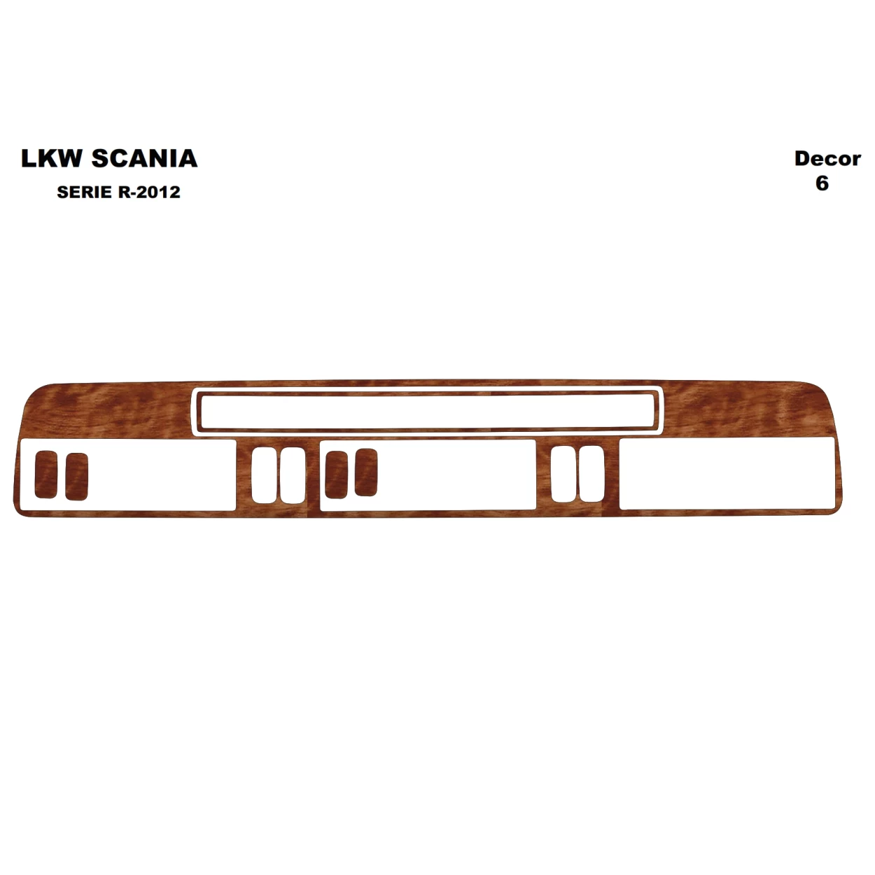 Scania R-Series R2 HighLine 2009 3D Interior Dashboard Trim Kit Dash Trim Dekor 6-Parts