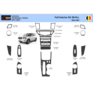 Nissan Pathfinder Patrol 2017-2021 Interior WHZ Dashboard trim kit 28 Parts 2