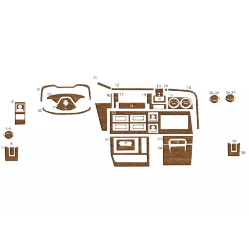 Renault Trucks T 2013-2023 3D Interior Dashboard Trim Kit Dash Trim Dekor 27-Parts