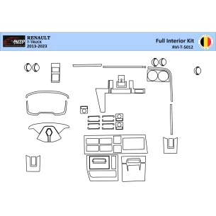 Renault Trucks T 2013-2023 3D Interior Dashboard Trim Kit Dash Trim Dekor 27-Parts
