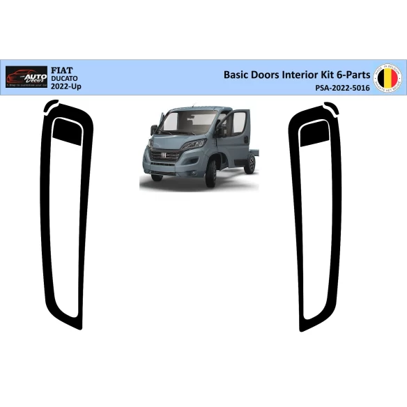 Fiat Ducato 2022 3D Doors Interior Dashboard Trim Kit Dash Trim Dekor 6-Parts