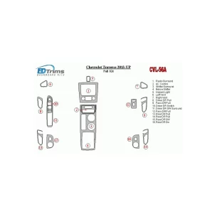 Chevrolet Traverse 2013-UP Full Set Interior BD Dash Trim Kit 2