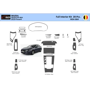 Mazda 3 2019-Present Interior WHZ Dashboard trim kit 20 Parts 2