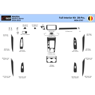 Mazda 6-Atenza 2018-2021 Interior WHZ Dashboard trim kit 28 Parts 2