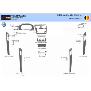 Volkswagen Golf VII AU 2012–2021 3D Interior Dashboard Trim Kit Dash Trim Dekor 19A-Parts 2