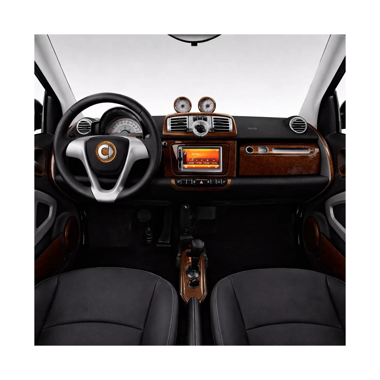 Smart Fortwo 451 2011-2015 3D Interior Dashboard Trim Kit Dash Trim Dekor NAVI 41-Parts