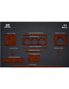Audi 80 90 B4 10.86-01.95 3D Interior Dashboard Trim Kit Dash Trim Dekor 11-Parts 2