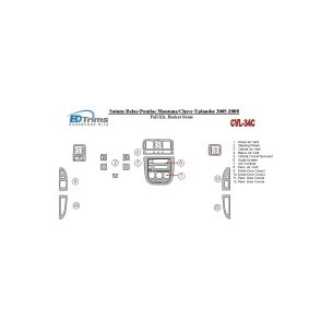 Chevrolet Uplander 2005-UP Full Set, Bucket Seats Interior BD Dash Trim Kit