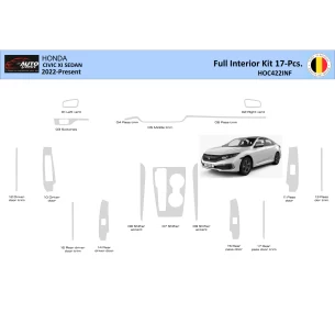 Honda Civic XI 2022-2024 Interior WHZ Dashboard trim kit 17 Parts