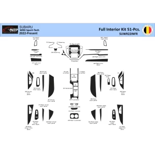 Subaru WRX Sedan 2022-2023 Interior WHZ Dashboard trim kit 51 Parts