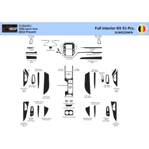 Subaru WRX Sedan 2022-2023 Interior WHZ Dashboard trim kit 51 Parts