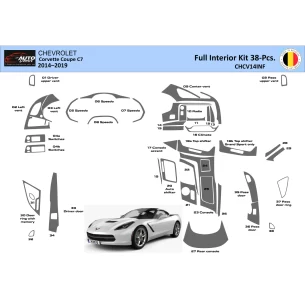 Chevrolet Corvette Coupe 2014-2020 Interior WHZ Dashboard trim kit 38 Parts 2
