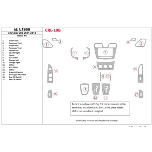 Chrysler 200 2011-UP Basic Set Interior BD Dash Trim Kit 2