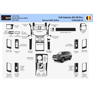 Toyota 4Runner 2014-2023 Full Interior WHZ Dashboard trim kit 34 Parts 2