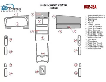 Dodge Journey 2009-UP Full Set Interior BD Dash Trim Kit - 1 - Interior Dash Trim Kit