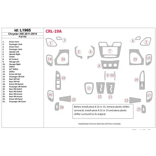 Chrysler 200 2011-UP Full Set Interior BD Dash Trim Kit 2
