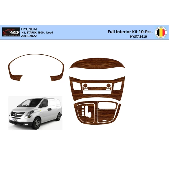 Hyundai H1 iLoad Full Set 2016-2022 3D Interior Dashboard Trim Kit Dash Trim Dekor 10-Parts