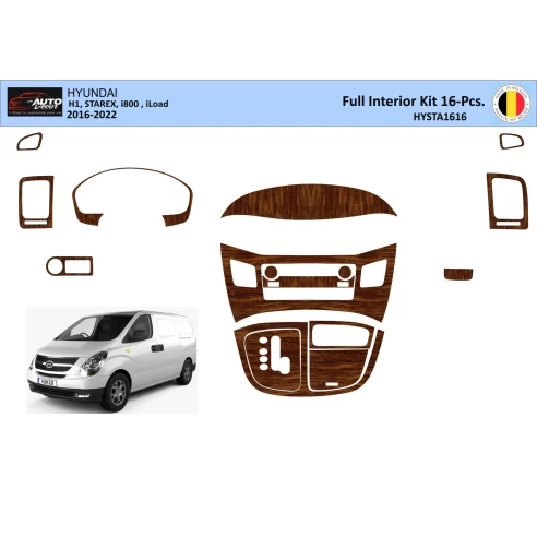 Hyundai H1 iLoad Full Set 2016-2022 3D Interior Dashboard Trim Kit Dash Trim Dekor 16-Parts
