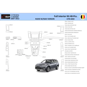 Citroën C-Crosser 2007–2012 3D Interior Dashboard Trim Kit WHZ NAVI Dash Trim Dekor 40-Parts
