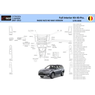 Citroën C-Crosser 2007–2012 3D Interior Dashboard Trim Kit WHZ Dash Trim Dekor 43-Parts