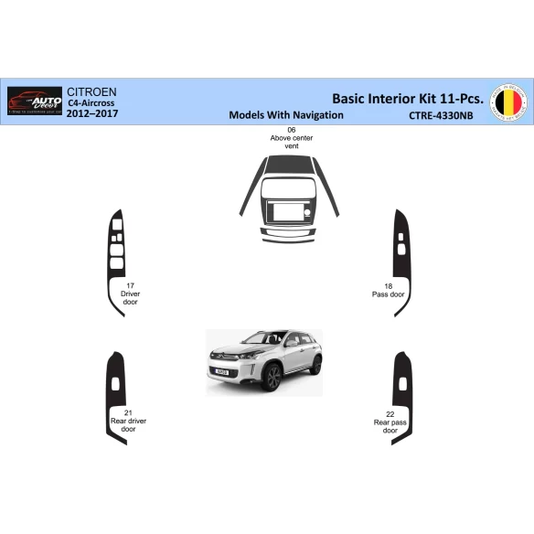 Citroën C4 Aircross 2012-2017 Interior WHZ Basic Dashboard trim kit Navi 11 Parts