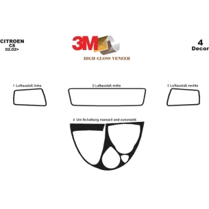Citroen C8 02.2002 3D Interior Dashboard Trim Kit Dash Trim Dekor 4-Parts 2