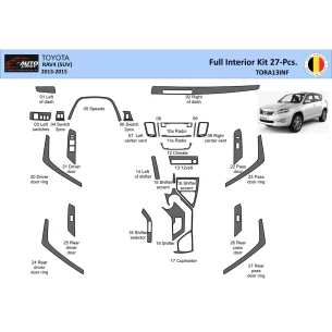 Toyota RAV4 2013-2015 Interior WHZ Dashboard trim kit 27 Parts 2