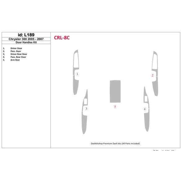 Chrysler 300 2005-2007 Door Handles Interior BD Dash Trim Kit
