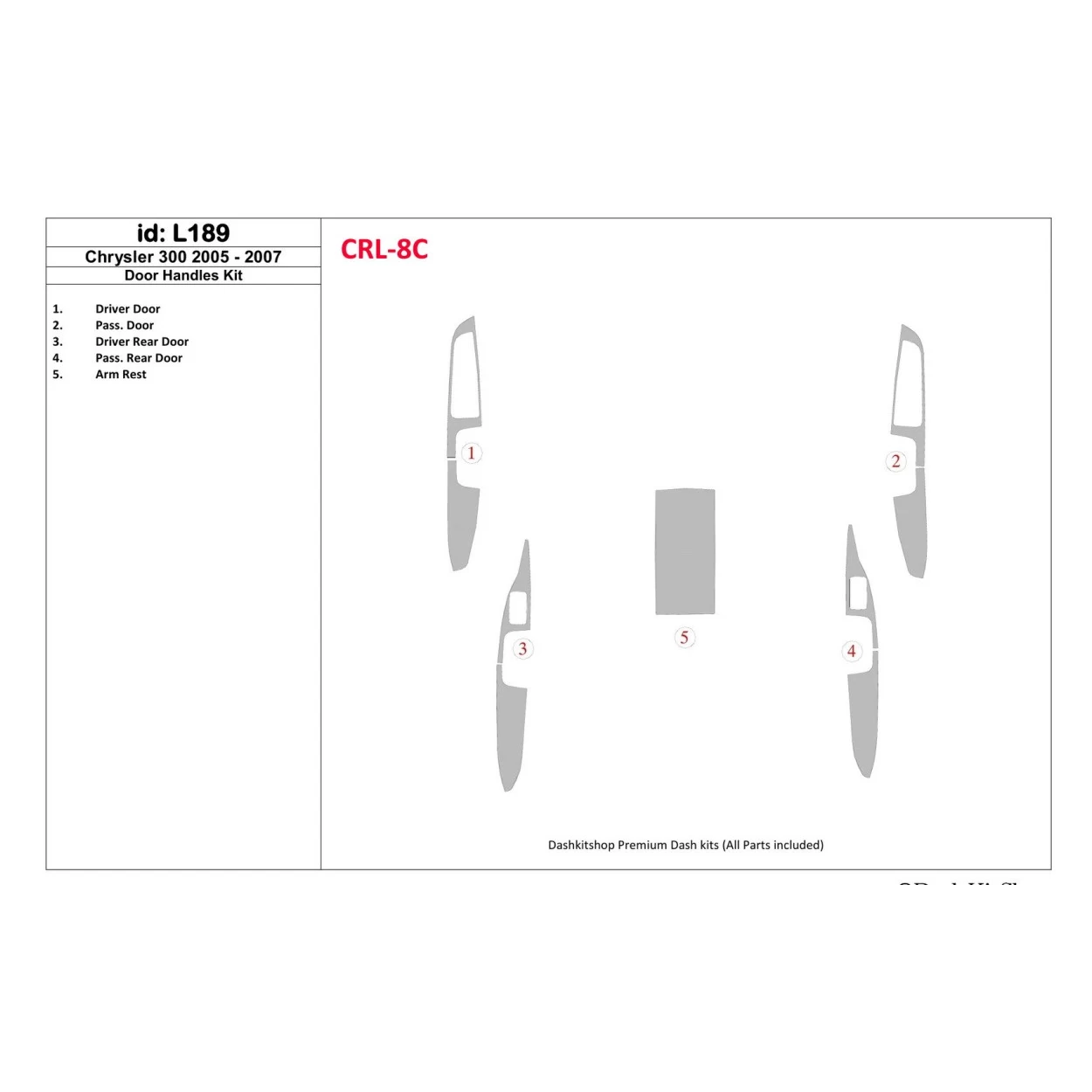 Chrysler 300 2005-2007 Door Handles Interior BD Dash Trim Kit