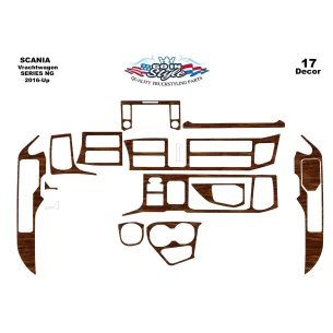 Scania NG-Series ab 2016 3D Basic Interior Dashboard Trim Kit Dash Trim Dekor 12-Parts