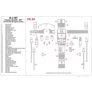 Chrysler 300 2005-2007 Full Set, With NAVI system Interior BD Dash Trim Kit 2