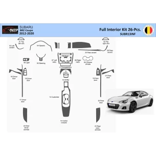 Subaru BRZ Coupe 2012-2020 Interior WHZ Dashboard trim kit 28 Parts 2
