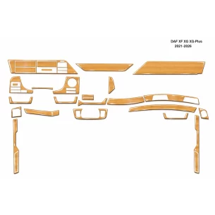 Daf XF XG XG-Plus 2021 3D Interior Dashboard Trim Kit Dash Trim Dekor 27 Parts  2