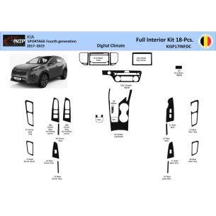Kia Sportage 2017-2019 Digi-Clima Interior WHZ Dashboard trim kit 18 Parts 2