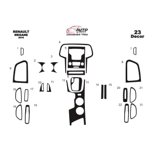 Renault Megane 4 BFB 3D 2016 Interior Dashboard Trim Kit Dash Trim Dekor 23-Parts 2
