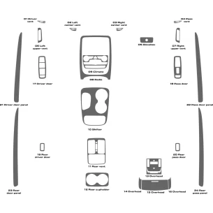 Dodge Durango WD 2018-2022 Interior WHZ Dashboard trim kit 24 Parts 2