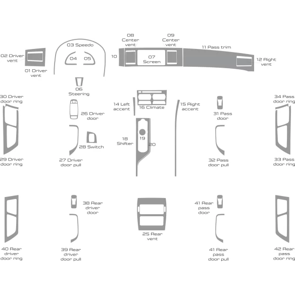 Jaguar XF 2009-2015 Full Set, With OEM Interior WHZ Dash Trim Kit