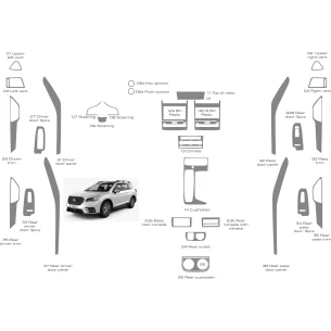 Subaru Ascent 2019-2022 Interior WHZ Dashboard Full trim kit 37 Parts 2