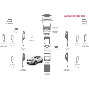 Cadillac SRX 2013-2016 Full Set Interior BD Dash Trim Kit 2