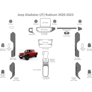 Jeep Gladiator JT Rubicon 2020-2023 Interior WHZ Dashboard trim kit 25 Parts 2