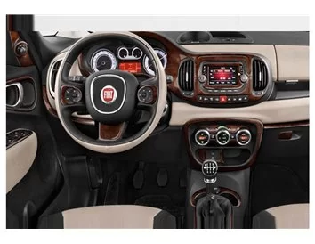 Fiat 500L 2012–2018 3D Interior Dashboard Trim Kit Dash Trim Dekor 39-Parts - 1 - Interior Dash Trim Kit