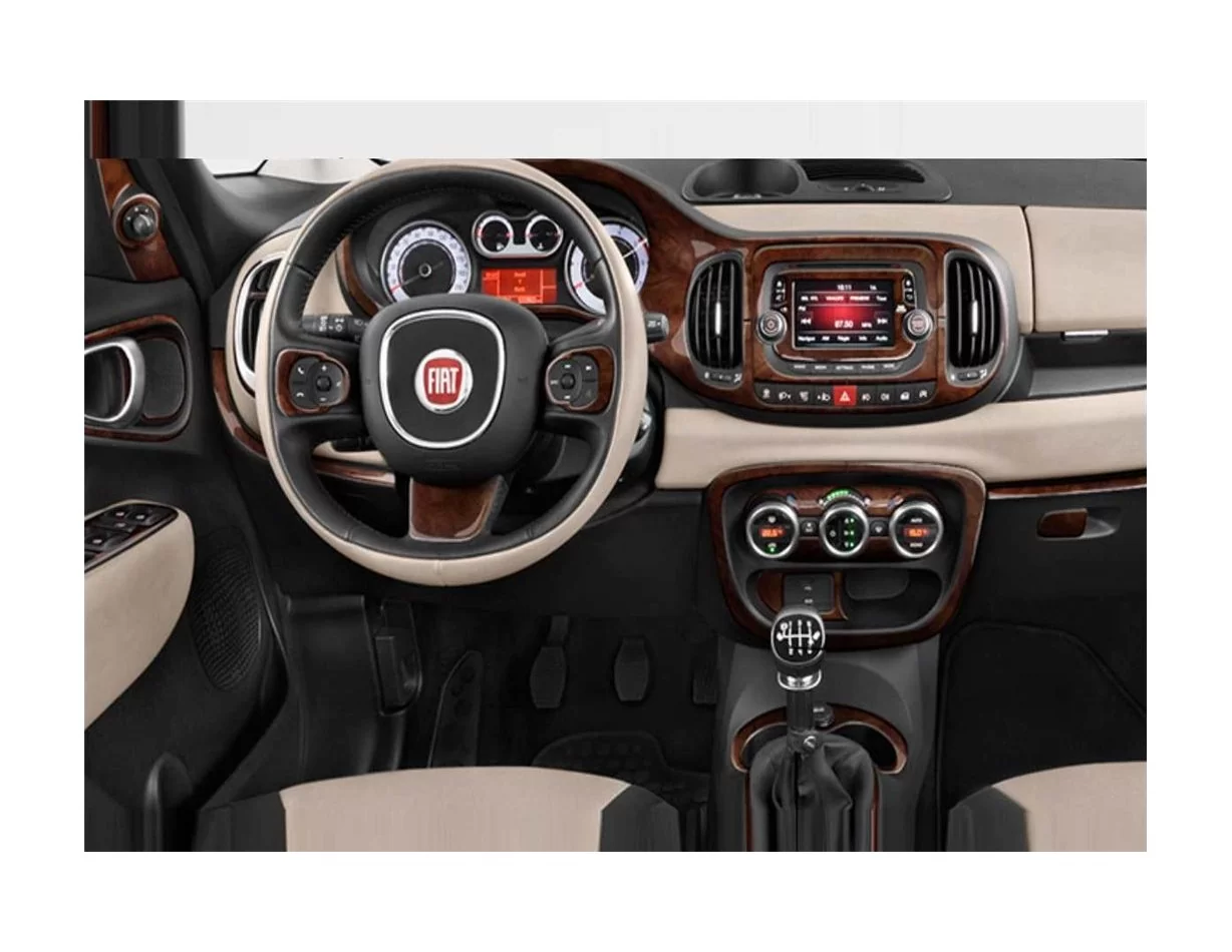 Fiat 500L 2012–2018 3D Interior Dashboard Trim Kit Dash Trim Dekor 39-Parts - 1 - Interior Dash Trim Kit