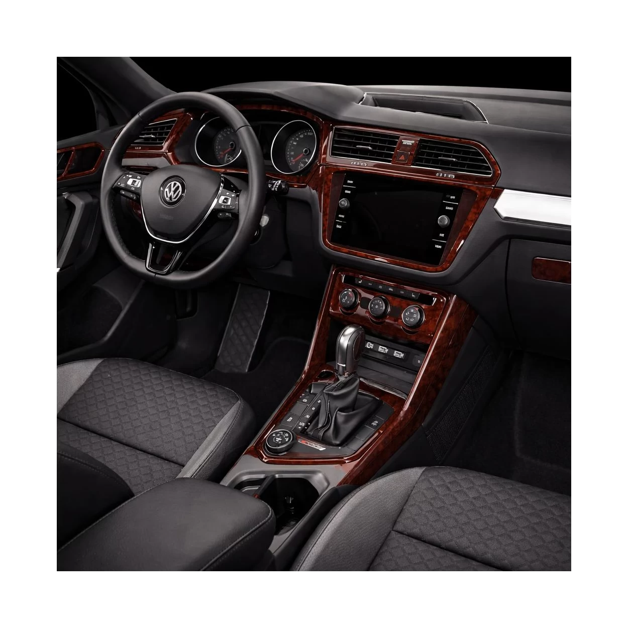 Volkswagen Tiguan 2018-2024 3D Interior Dashboard Trim Kit Dash Trim Dekor 21-Parts