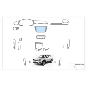 Volkswagen Tiguan 2018-2024 3D Interior Dashboard Trim Kit Dash Trim Dekor 21-Parts 2