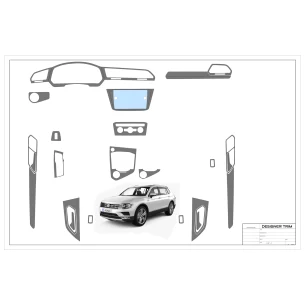 Volkswagen Tiguan 2018-2024 3D Interior Dashboard Trim Kit Dash Trim Dekor 27-Parts