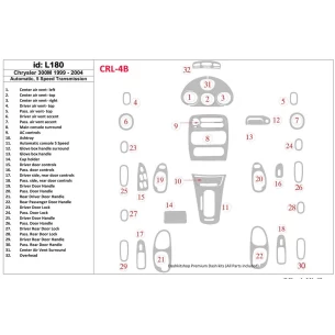 Chrysler 300M 1999-UP Chrysler 300M, 5 Gears-Automatic Gearbox Interior BD Dash Trim Kit 2