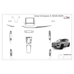 Jeep Compass S 2022-2025 3D Interior Dashboard Trim Kit Dash Trim Dekor 24-Parts