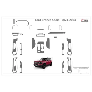 Ford Bronco Sport 2021-2024 3D Interior Dashboard Trim Kit Dash Trim Dekor 29-Parts 2