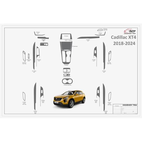 Cadillac XT4 2018-2024 Full Set Interior BD Dash Trim Kit 28 Parts
